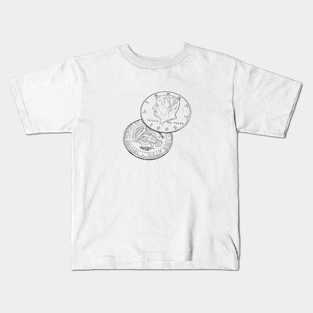 Half Dollars Kids T-Shirt by The Hermit Magic Magazine